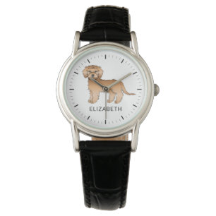 Montre Apricot Mini Goldendoodle Cartoon Chien & Nom