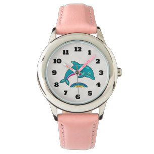 Montre Aqua Dauphin Vert Saupoudrer Sur Une Eau Élégante