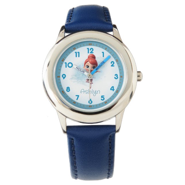 Montre Aqua Tutu Ballerina Apprentissage personnalisé (devant)