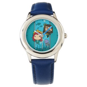 Montre Aquaman   Chibi Mera et graphique sous-marin