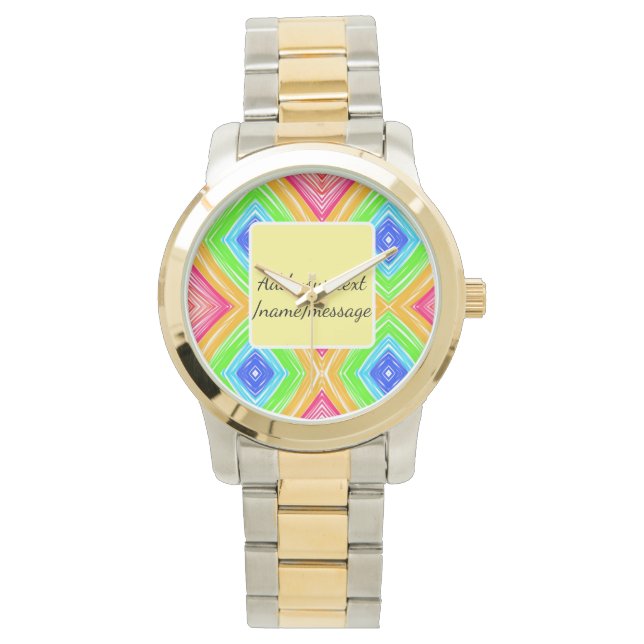 Montre Aquarelle arc-en-ciel ajouter un nom texte personn (devant)