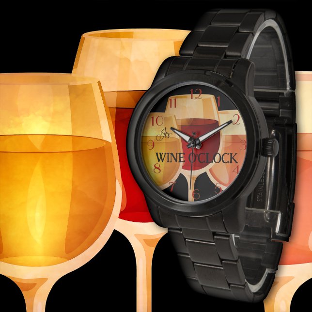 Montre Aquarelle Artistique Vin O Horloge (Créateur téléchargé)