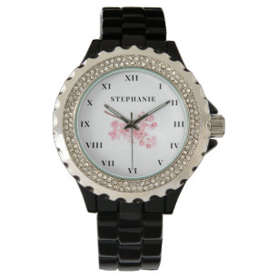 Montre Aquarelle Cherry Blossom Floral Sakura Moderne