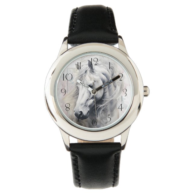 Montre Aquarelle de cheval blanc (devant)