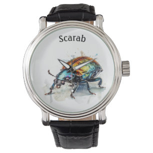 Montre Aquarelle Iridescente Beetle, personnalisé