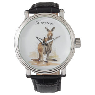 Montre aquarelle kangourou personnalisable
