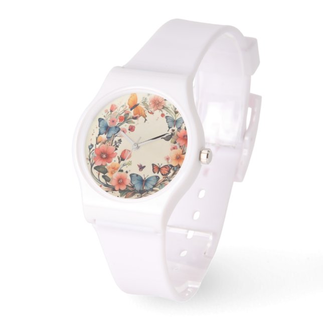 Montre Aquarelle moderne Floral (Angle)