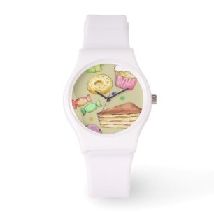 Montre Aquarelle motif avec douceurs
