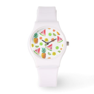 Montre Aquarelle Motif de fruits en conserve