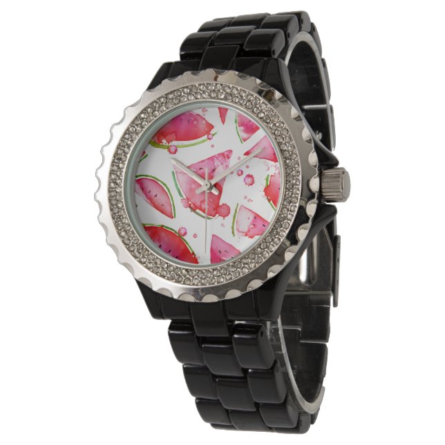 Montre Aquarelle pastèque 1 (Incliné)