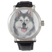 Aquarelle Sibérienne Husky Dog Pet