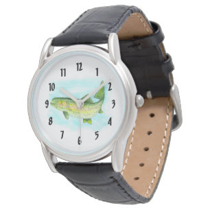 Montre Aquarelle truite arc-en-ciel