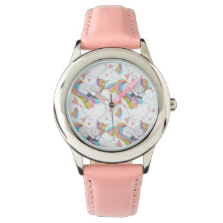 Montre Aquarelle Unicorne mignonne