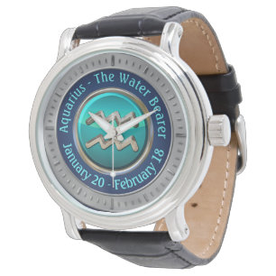 Montre Aquarius - Panneau Horoscope du porteur d'eau