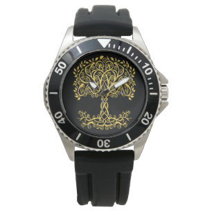 Montre Arbre Celtique Jaune