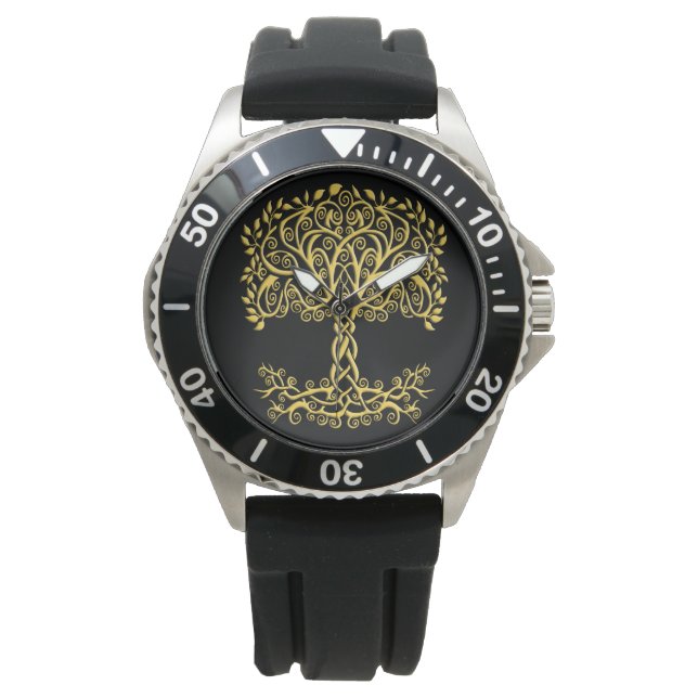 Montre Arbre Celtique Jaune (devant)