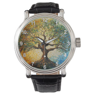 Montre Arbre de connaissances - Peinture à l'huile