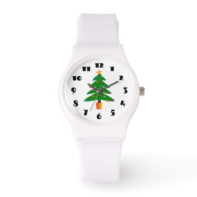Montre Arbre de Noël Festif Vert (Recto)