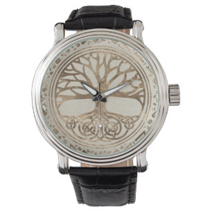 Montre Arbre de vie - Motif runique de Yggdrasil