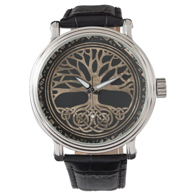 Montre Arbre de vie - Yggdrasil Runic Motif (devant)