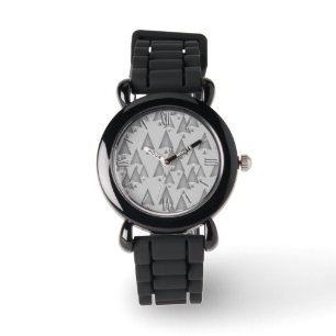 Montre Arbres de Noël métalliques modernes - gris argenté