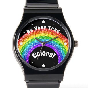 Montre Arc-en-ciel Paillettes Fierté LGBT soyez vos vraie