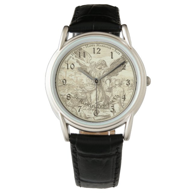 Montre Archange homme Saint Raphael eWatch Texte personna (devant)