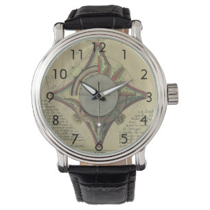 Montre Architecture Vintage, Couronne de Capital Décorati