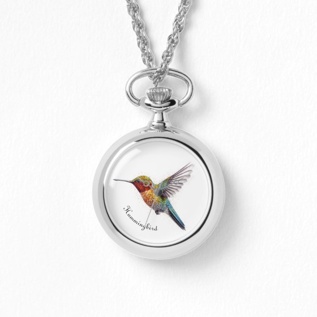 Montre Arcs-en-ciel : L'art des colibris, personnalisé (Recto)