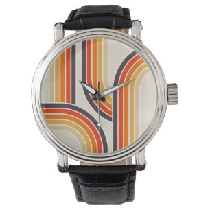 Montre Arcs et lignes rétro colorés