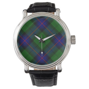 Montre Armstrong tartan bleu et vert plaid