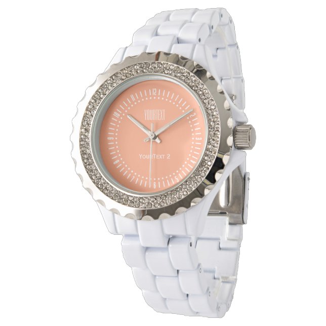 Montre Arrière - plan de déco rose saumon personnalisé (Incliné)
