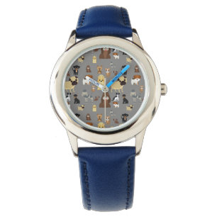 Montre arrière - plan gris motif