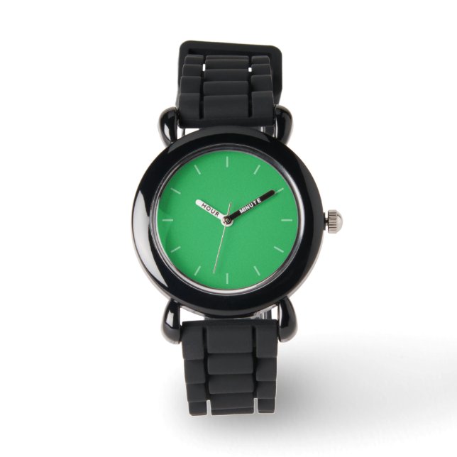 Montre Arrière - plan vert tendance (Recto)