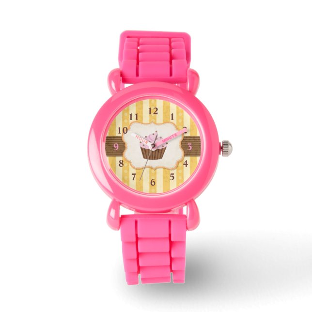 Montre Arrière - plan vintage Cupcake (Recto)