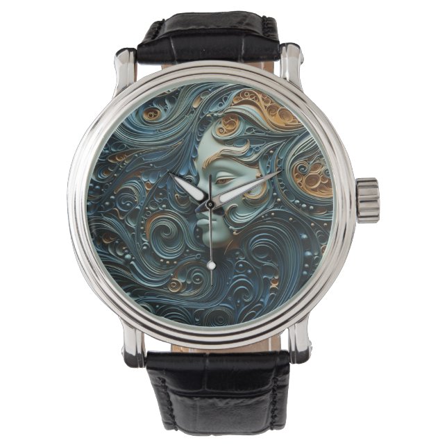 Montre Art 3D de la femme Lune (devant)