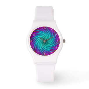 Montre Art abstrait coloré en tournoiement