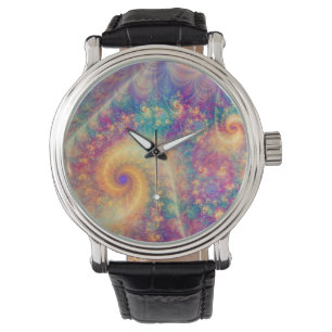 Montre Art abstrait fractal vortex fantaisiste
