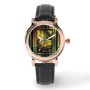 Montre Art Déco En Vert Et Or