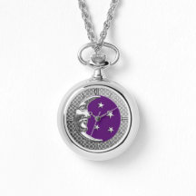 Art Déco Lune et étoiles - Amethyst Purple & Silve