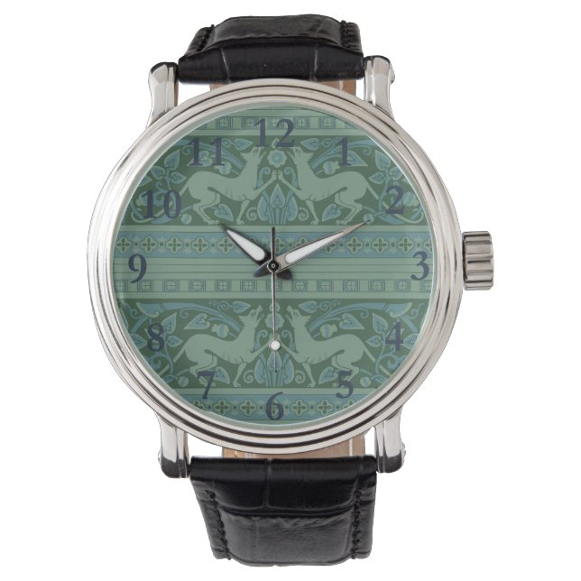 Montre Art Déco Nouveau Chien Nature Motif animal (devant)