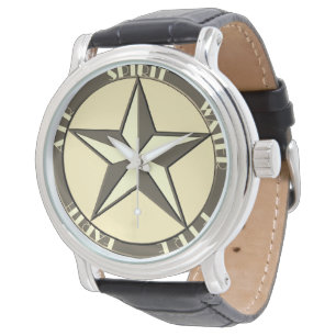 Montre Art Déco Pentagram Magique Couleur Sepia Tone