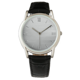 Montre Art Déco Rayures Satin Argenté