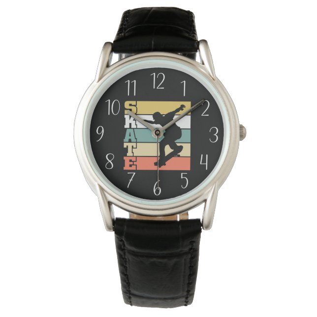 Montre Art du mot de skateboard cool (devant)