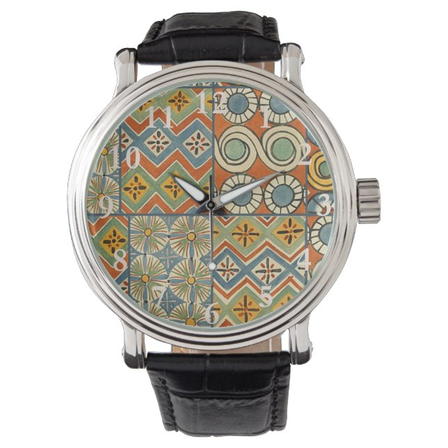 Montre Art Géométrique Coloré Antique Égyptien Graphique (devant)