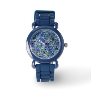 Montre Art numérique d'aquarelle bleue arrière - plan abs