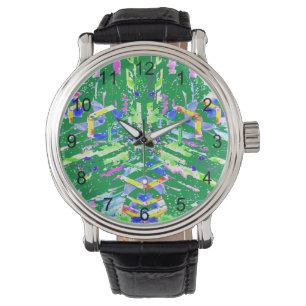 Montre Art numérique fascinant dans des couleurs vives