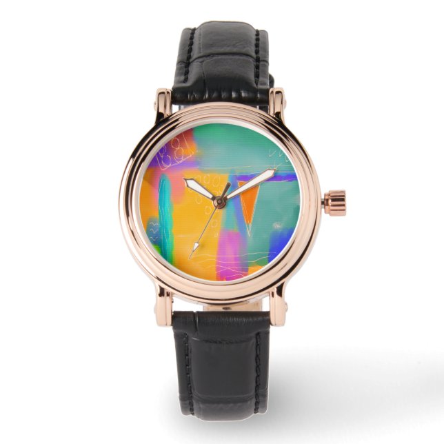 Montre Art portable Abstrait coloré (Recto)