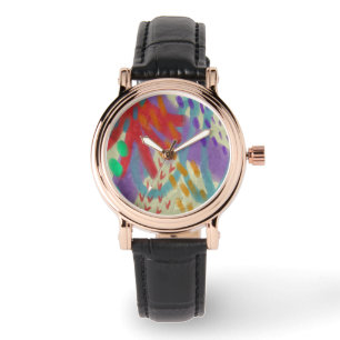 Montre Art portable Abstrait coloré