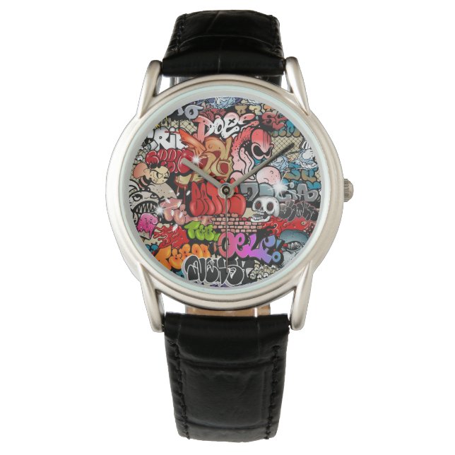 Montre Art urbain dynamique de rue Graffiti art motif (devant)